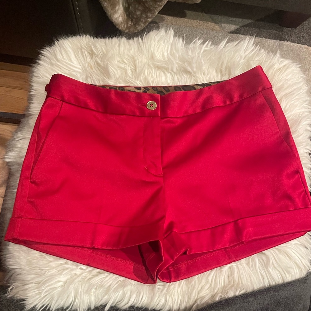 Red Satin Shorts